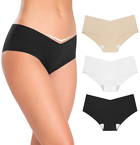 ALTHEANRAY Unterhosen Damen Unterwäsche Seamless Slips Damenunterwäsche Nahtlose V-Schnitt Hipster Unterwäsche Frauen 3er Pack（EU833L-3Pack） von ALTHEANRAY