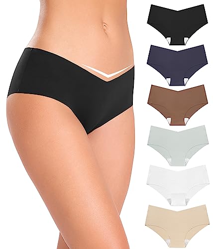 ALTHEANRAY Unterhosen Damen Unterwäsche Seamless Slips Damenunterwäsche Nahtlose V-Schnitt Hipster Unterwäsche Frauen 6er Pack（EU833L-Color12） von ALTHEANRAY