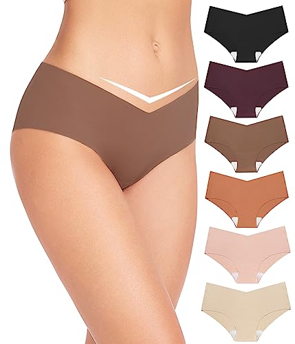 ALTHEANRAY Unterhosen Damen Unterwäsche Seamless Slips Damenunterwäsche Nahtlose V-Schnitt Hipster Unterwäsche Frauen 6er Pack（EU833S-NewColor） von ALTHEANRAY