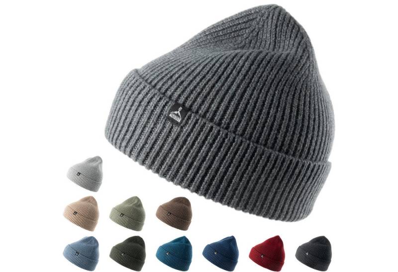 ALTIDUDE Beanie Winter Mütze Solid Ripp Strickmütze Unisex Beanie 100% Merino Wolle von ALTIDUDE