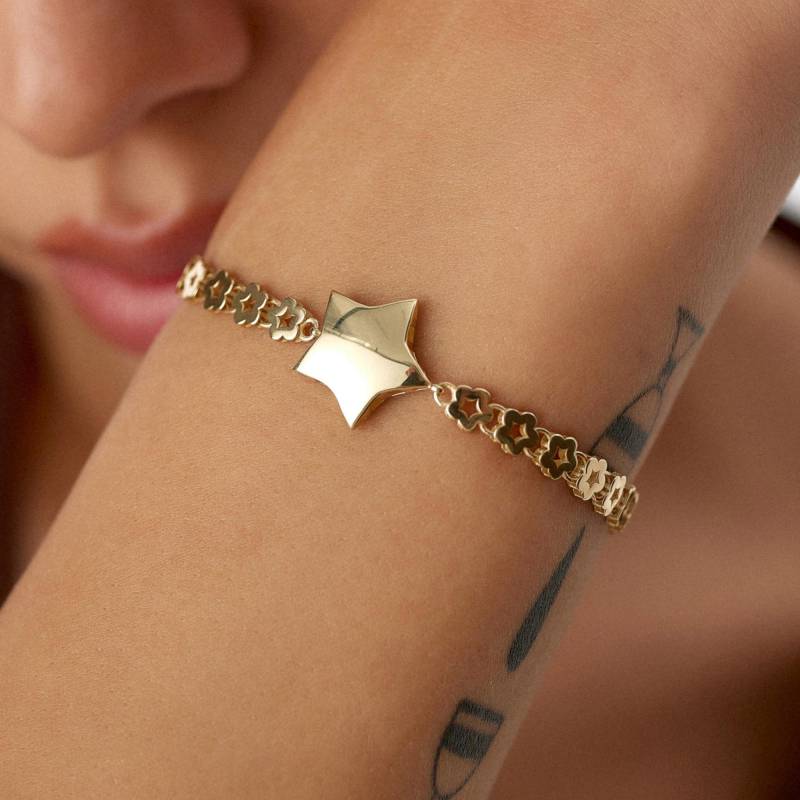 stern Anhänger Mit Link Armband - Minimalist Armbänder Charm 14K Gold Geschenk Für Mama Sie stern Anhänger Mit Link Armband - Minimalist Armbänder Charm 14K Gold Geschenk Für Mama Sie von ALTINKALE