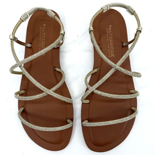 ALTRAMODA Damen-Sandalen „Lido 684“ mit Strass – pflanzlich gegerbtes Leder von ALTRAMODA