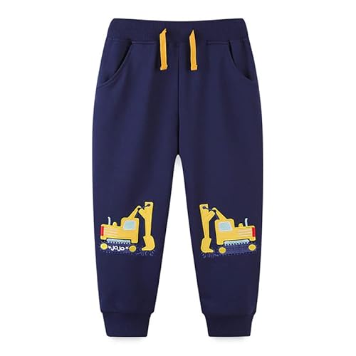 ALUCIC Baby Jungen Hosen Baumwolle Jogginghose Sweathose Kinder Sporthose Frühling Herbst Pants(Dunkelblau1,98) von ALUCIC