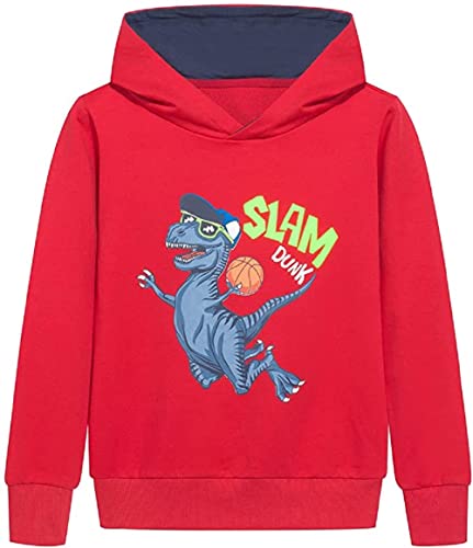 ALUCIC Kinder Kapuzenpullover Hoodie Mädchen Jungen Niedlich Dinosaurier Pullover Sweatshirt von ALUCIC