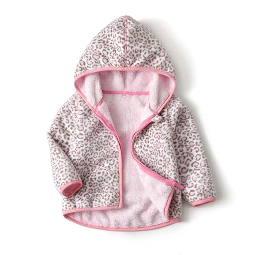 ALUCIC Mädchen Fleecefütterung Polar Fleecejacken Warm Herbst Winter Mäntel Kinder Oberbekleidung Reißverschluss Jacke mit Kapuze (Rosa, 98) von ALUCIC