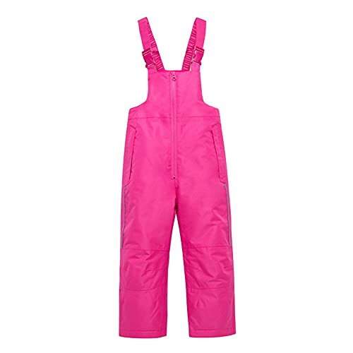 Mädchen Jungen Kinder Skihose wasserdichte Atmungsaktiv mit Verstellbaren Trägern Schneehose (Rose, 92-98) von ALUCIC