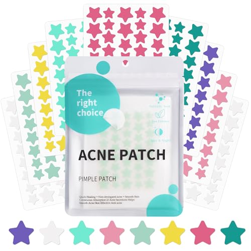 ALULU 360 Stück Pickel Patch, 3 Größen Pimple Patch Sterne mit Teebaumöl Salicylsäure, Unsichtbare Hydrokolloid Anti Pickel Patches, Wasserdicht & Atmungsaktiv Tag und Nacht Akne Patches von ALULU