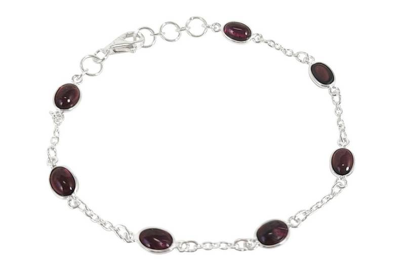 ALUNA Armband Granat Armschmuck oval Silber 925, echte Steine - leuchtend und transparent - Made in Germany- ar0109x1 von ALUNA
