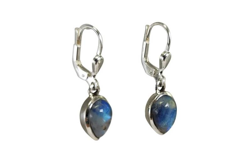 ALUNA Paar Ohrhänger Regenbogen-Mondstein Ohrringe Silber 925 Tropfen (inkl. Schmuckbox), faszinierend schillernd - echte Steine _ er0340x3 von ALUNA