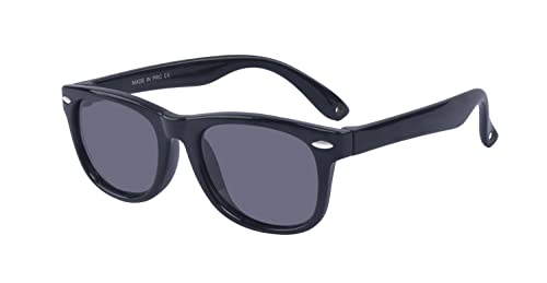 ALWAYSUV Baby Infant Kleinkind Komfortable klassische Polarisierte UV-Schutz Sonnenbrille für Jungen und Mädchen ALTER 0-2 Jahre Schwarz von ALWAYSUV