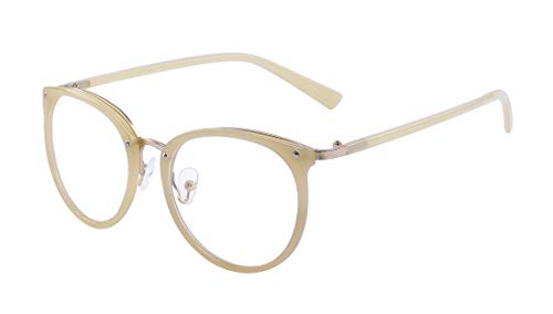 ALWAYSUV Retro Fashion Klassische Brille Metall rundem Druck Metall Vollrahmen-Gläser mit klarer Linse für Frauen/Männer von ALWAYSUV