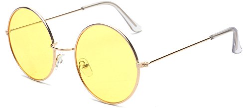 ALWAYSUV Round Driving Night Vision Polarized Yellow Lens Circle Vintage Metal Brille von ALWAYSUV