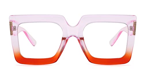 ALWAYSUV Übergroße quadratische blaue Lichtschutzbrille für Frauen Computerbrille Anti-Glare Eyestrain von ALWAYSUV