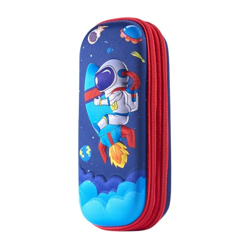 ALWIDA Federmäppchen, Schreibwaren-Tasche, großes Fassungsvermögen, Federmäppchen mit Cartoon-Muster, vielseitiges Federmäppchen, Astronaut, Refer to description, Unisex von ALWIDA
