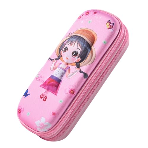 ALWIDA Federmäppchen, Schreibwaren-Tasche, großes Fassungsvermögen, Federmäppchen mit Cartoon-Muster, vielseitiges Federmäppchen, Braid Girl, Refer to description, Unisex von ALWIDA