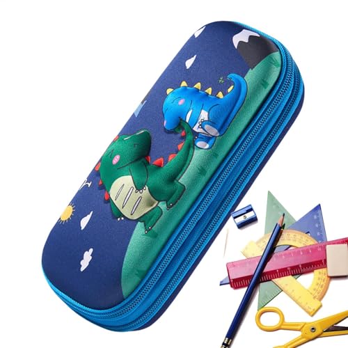 ALWIDA Federmäppchen, Schreibwaren-Tasche, großes Fassungsvermögen, Federmäppchen mit Cartoon-Muster, vielseitiges Federmäppchen, Dinosaurier, Refer to description, Unisex von ALWIDA