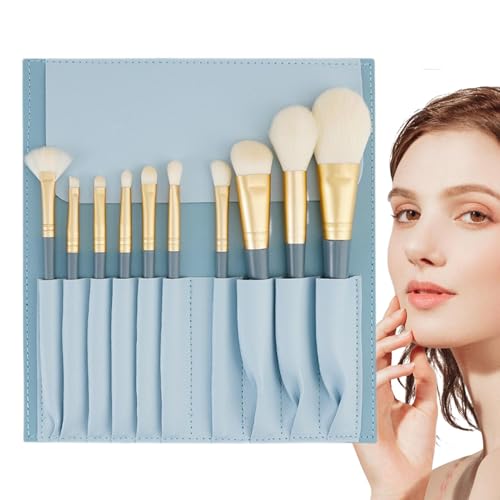 ALWIDA Make-up-Pinsel-Set – 10 x Make-up-Pinsel-Set für Damen, weiche Borsten, Reise-Make-up-Pinsel-Sets, Holzgriff, Make-up-Pinsel, professionelle Kosmetik-Werkzeuge von ALWIDA