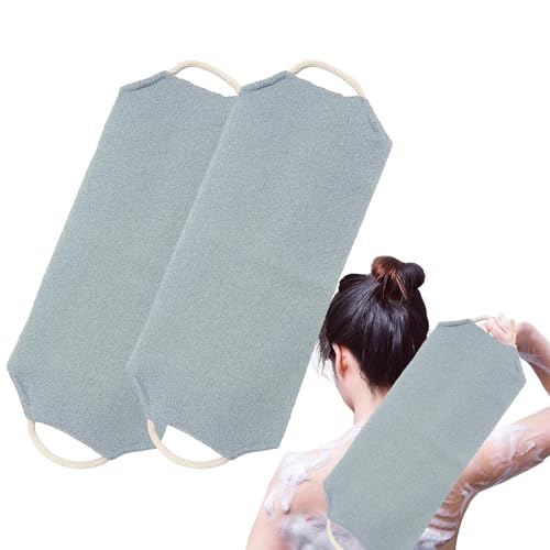 Cleansing Back Scrubber - Scrub Waschlappen zum Duschen | 2 x Rückenschrubber Handtuch mit Griffen | Waschlappen Badetuch mit Griffen | Dehnbarer Zuggurt Waschlappen zur Tiefenreinigung Ihrer Haut für von ALWIDA