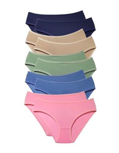 ALYA UNDERWEAR Mädchen-Slip, Kinder-Slip aus Baumwolle, weicher und bequemer Mädchen Höschen (Pack of 10, Multicolor-X14) von ALYA UNDERWEAR