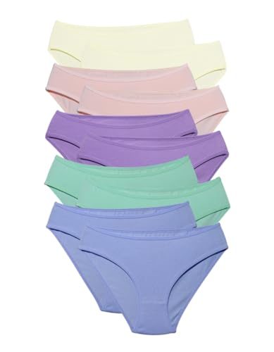 ALYA UNDERWEAR Mädchen-Slip, Kinder-Slip aus Baumwolle, weicher und bequemer Mädchen Höschen (Pack of 10, Multicolor-X15) von ALYA UNDERWEAR