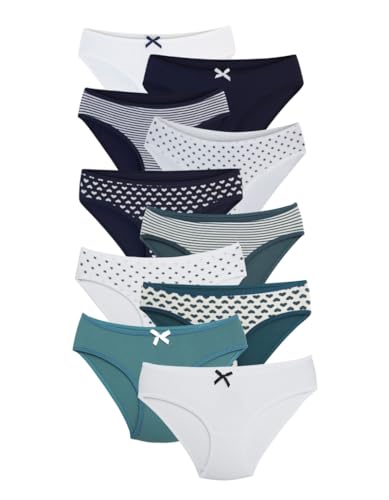 ALYA UNDERWEAR Mädchen-Slip, Kinder-Slip aus Baumwolle, weicher und bequemer Mädchen Höschen (Pack of 10, Multicolor-X23, 10-11 Years) von ALYA UNDERWEAR