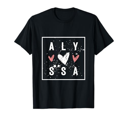 ALYSSA Niedliches personalisiertes Namensschild für Mädchen namens ALYSSA T-Shirt von ALYSSA Personalized Nametag for Girl named ALYSSA