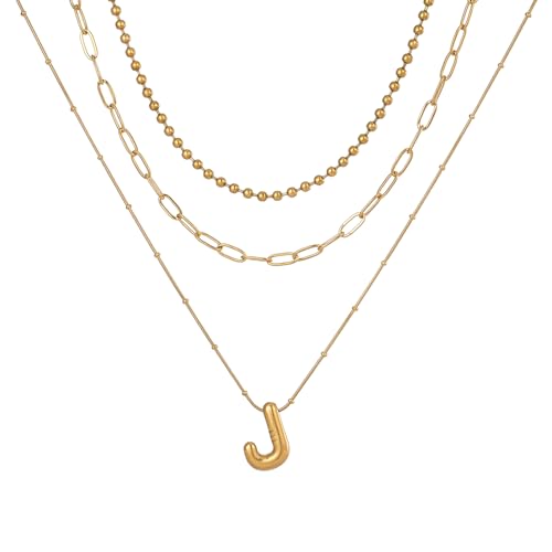 ALYXUY Goldene Initialen-Halskette für Frauen, geschichtete 14 Karat vergoldete Blasen-Buchstaben-Halskette, zierlicher Blasen-Anhänger, Charm-Initialen-Halsketten für Frauen, trendige ALYXUY Goldene Initialen-Halskette für Frauen, geschichtete 14 Karat vergoldete Blasen-Buchstaben-Halskette, zierlicher Blasen-Anhänger, Charm-Initialen-Halsketten für Frauen, trendige von ALYXUY