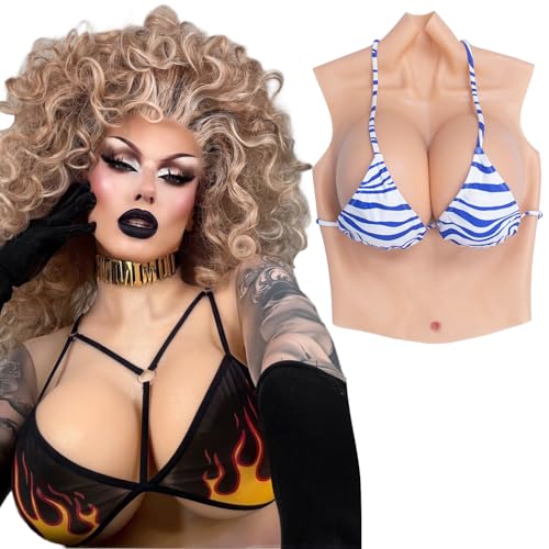 ALZRGORA Silikon Brüste Silikon Brustplatte Halbkörper C-G Cup für Drag Queen Crossdresser Cosplay Drag Queen von ALZRGORA