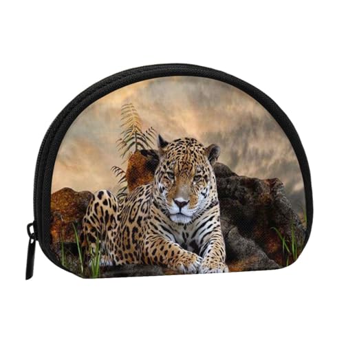 Afrikanischer Tierleopard Bedruckt, Brieftasche Shell Make-up Tasche Frauen Aufbewahrungstasche Kleine Geldbörse Shell Wechseltasche von ALZVULG