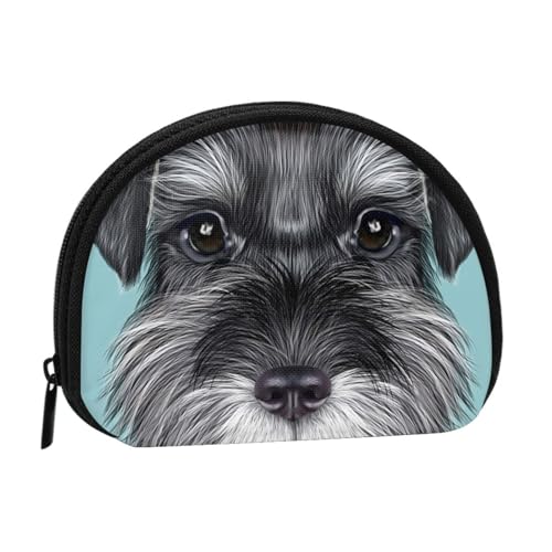 Babyschnauzer auf Blau, Brieftasche Shell Make-up Tasche Frauen Aufbewahrungstasche Kleine Geldbörse Shell Wechseltasche von ALZVULG