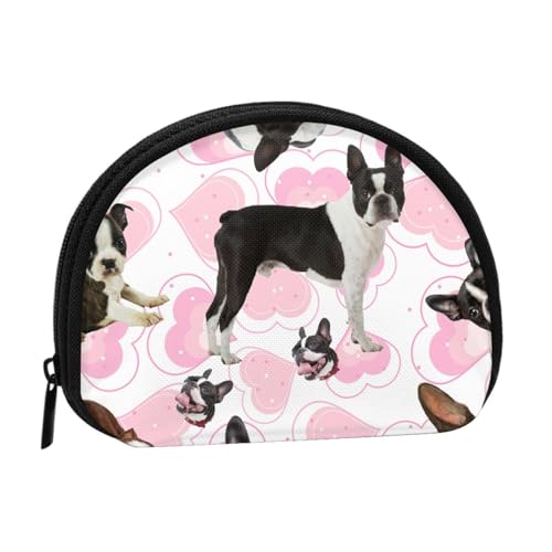 Boston Terrier, Brieftasche Shell Make-up Tasche Frauen Aufbewahrungstasche Kleine Geldbörse Shell Wechseltasche von ALZVULG