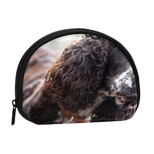 Englischer Cocker Spaniel bräunlich-weiße lockige Hunde, Brieftasche Shell Make-up Tasche Frauen Aufbewahrungstasche Kleine Geldbörse Shell Wechseltasche von ALZVULG