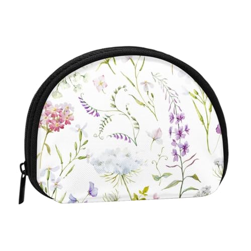 Farbiger Blumenmusterdruck, Brieftasche Shell Make-up Tasche Frauen Aufbewahrungstasche Kleine Geldbörse Shell Wechseltasche von ALZVULG