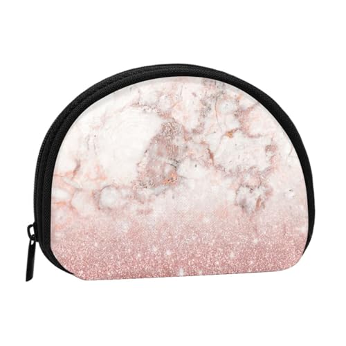 Faux-Rosa-Rosen-Gold-Glitzer-weißer Marmor-Ombre, Brieftasche Shell Make-up Tasche Frauen Aufbewahrungstasche Kleine Geldbörse Shell Wechseltasche von ALZVULG