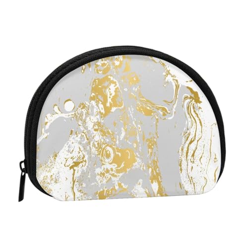 Graue und goldene Achatripple, Brieftasche Shell Make-up Tasche Frauen Aufbewahrungstasche Kleine Geldbörse Shell Wechseltasche von ALZVULG