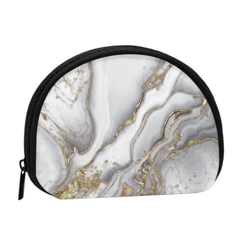 Grauer flüssiger Marmor – Perle und Gold, Brieftasche Shell Make-up Tasche Frauen Aufbewahrungstasche Kleine Geldbörse Shell Wechseltasche von ALZVULG