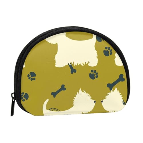 Hundesilhouette West Highland Animal West, Brieftasche Shell Make-up Tasche Frauen Aufbewahrungstasche Kleine Geldbörse Shell Wechseltasche von ALZVULG