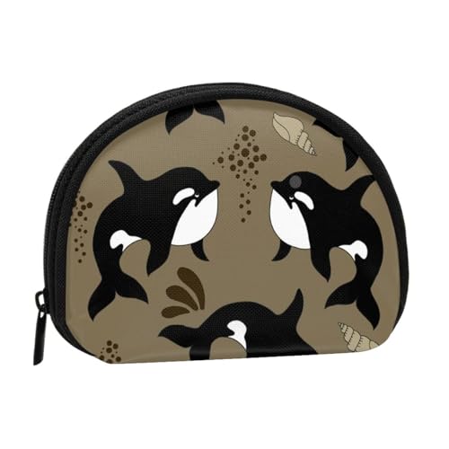 Meeresleben-Wal-lustiges großes Fisch-Ozean-Tier, Brieftasche Shell Make-up Tasche Frauen Aufbewahrungstasche Kleine Geldbörse Shell Wechseltasche von ALZVULG