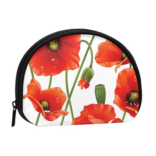 Mohnblumen Blumen, Brieftasche Shell Make-up Tasche Frauen Aufbewahrungstasche Kleine Geldbörse Shell Wechseltasche von ALZVULG