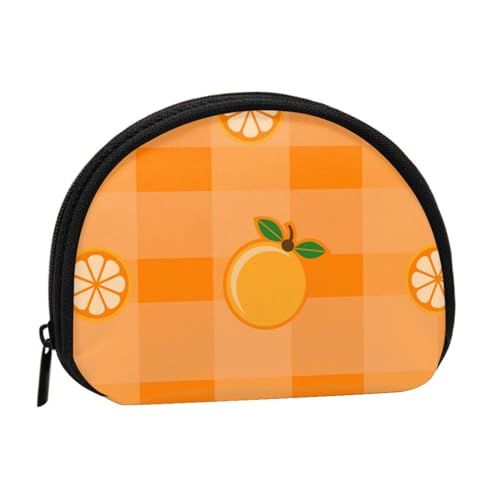 Orange und Orangenblätter, Brieftasche Shell Make-up Tasche Frauen Aufbewahrungstasche Kleine Geldbörse Shell Wechseltasche von ALZVULG