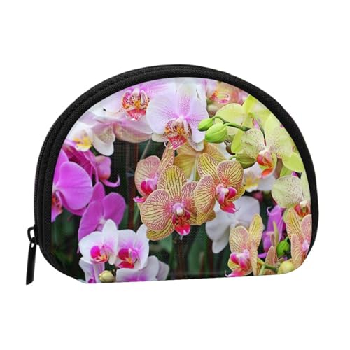 Orchideen-Druck, Brieftasche Shell Make-up Tasche Frauen Aufbewahrungstasche Kleine Geldbörse Shell Wechseltasche von ALZVULG
