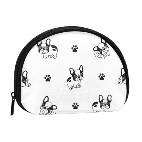 Pfote der französischen Bulldogge, Brieftasche Shell Make-up Tasche Frauen Aufbewahrungstasche Kleine Geldbörse Shell Wechseltasche von ALZVULG