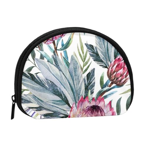 Protea-Muster, Brieftasche Shell Make-up Tasche Frauen Aufbewahrungstasche Kleine Geldbörse Shell Wechseltasche von ALZVULG