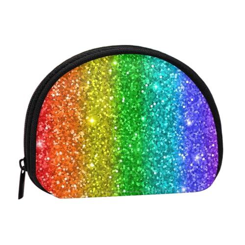 Regenbogen Sieht aus wie mit Pailletten, Brieftasche Shell Make-up Tasche Frauen Aufbewahrungstasche Kleine Geldbörse Shell Wechseltasche von ALZVULG