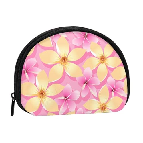 Rosa und orange Tropische Blumen, Brieftasche Shell Make-up Tasche Frauen Aufbewahrungstasche Kleine Geldbörse Shell Wechseltasche von ALZVULG