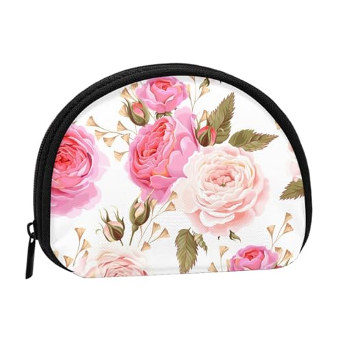 Rosa und weiße Rose, Brieftasche Shell Make-up Tasche Frauen Aufbewahrungstasche Kleine Geldbörse Shell Wechseltasche von ALZVULG