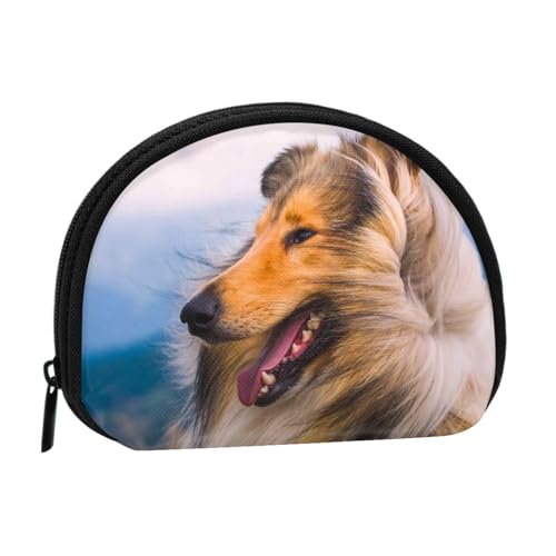 Schöner rauer Collie, Brieftasche Shell Make-up Tasche Frauen Aufbewahrungstasche Kleine Geldbörse Shell Wechseltasche von ALZVULG