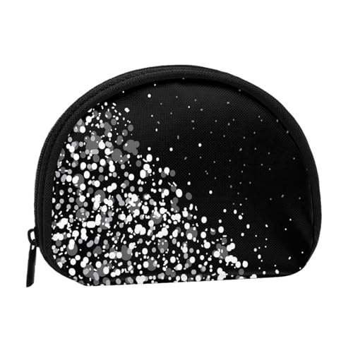 Schwarz-weißer Glitzerdruck, Brieftasche Shell Make-up Tasche Frauen Aufbewahrungstasche Kleine Geldbörse Shell Wechseltasche von ALZVULG