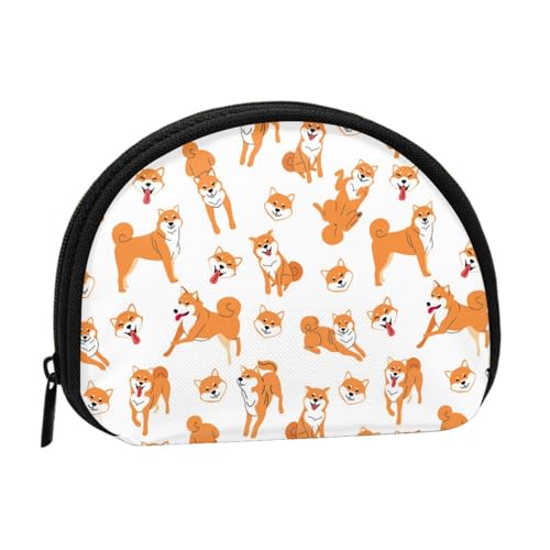 Shiba Inu HundeposenHundehundetyp, Brieftasche Shell Make-up Tasche Frauen Aufbewahrungstasche Kleine Geldbörse Shell Wechseltasche von ALZVULG