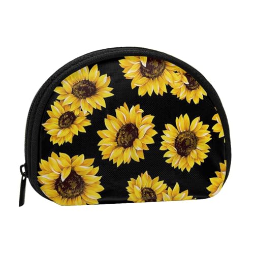 Sonnenblumen-Design, Brieftasche Shell Make-up Tasche Frauen Aufbewahrungstasche Kleine Geldbörse Shell Wechseltasche von ALZVULG